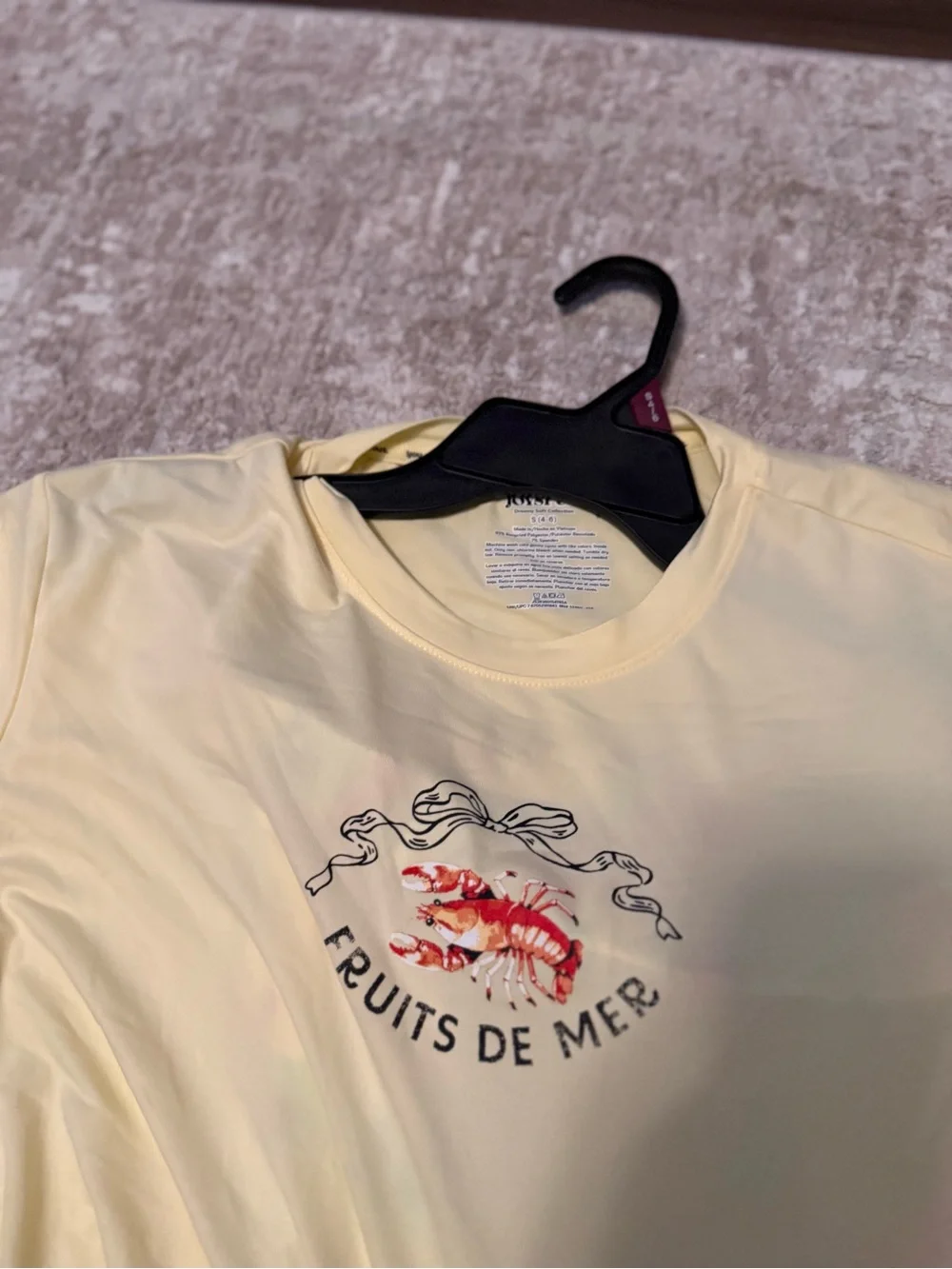 Joyspun Women’s Yellow 'Fruits De Mer' Short-Sleeve Pajama Set size S 4/6-NWT